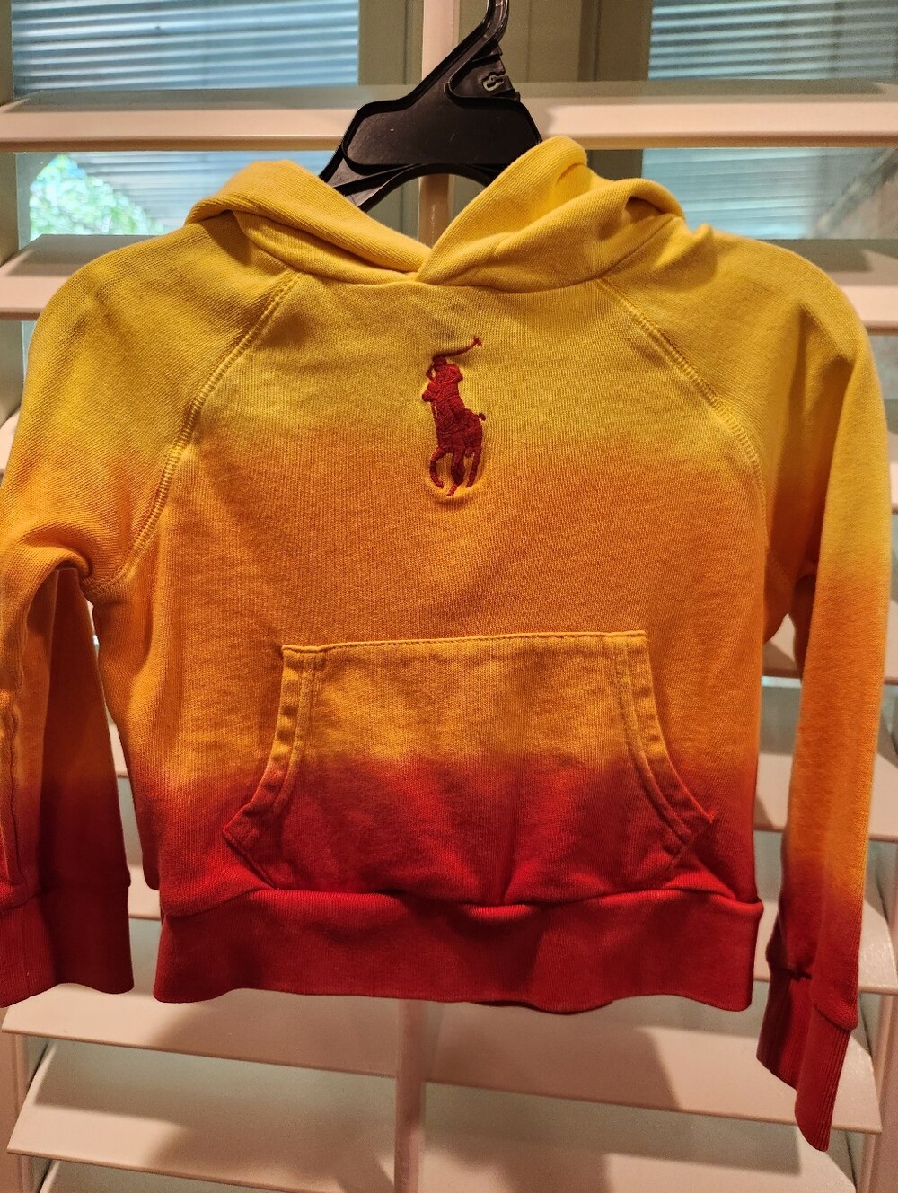 Ralph Lauren Kids Yellow to Red Ombre Hoodie, Size 3T